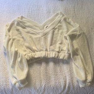 Crop white sweater